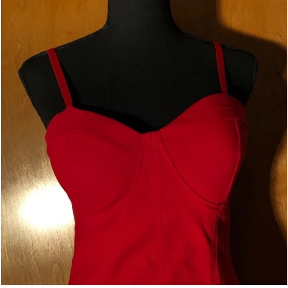 ♥️ 💋 Red valentine bodycon bra top bustier mini dress - Picture 8 of 11